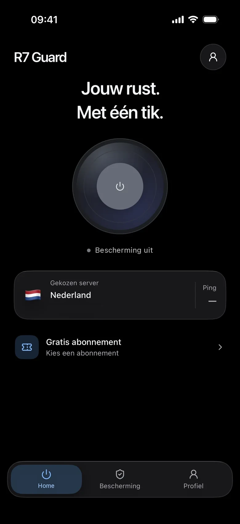 Bescherming staat uit.